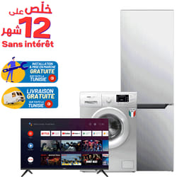 Réfrigérateur Combiné SABA SILVER +Machine à laver SABA 7KG +TV SABA 50 4K