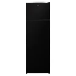 Focus F 5530B - Réfrigérateur double portes pose libre 55 cm, 243 L, Less Frost, congélateur supérieur, noir