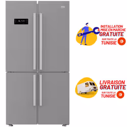 Réfrigérateur Side By Side BEKO 4 Portes - Système de Refroidissement: No Frost - Volume Brut Total: 680 Litres - Volume Net ...