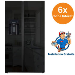 Réfrigérateur Side By Side Hyundai Inverter 556L NoFrost Verre Noir