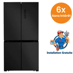 Réfrigérateur Side By Side Hyundai Inverter 617L NoFrost Noir Foncé