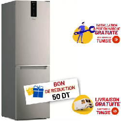 Réfrigérateur WHIRLPOOL combiné 6é sens 360L inox