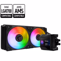 Refroidisseur De Processeur Gamer MSI MPG CORELIQUIDE D240 - Compatibilité: Intel: LGA 1700/1200/1156/1155/1151/1150 ; AMD: A ...