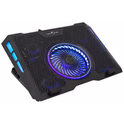 Refroidisseur Gamer WHITE SHARK AURORA Pour Pc Portable 17.3" - Interface: USB 2.0 - 5 ventilateurs - Vitesse du ventilateur: ...