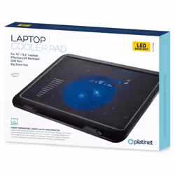 Refroidisseur Platinet PLCP1FAB pour PC 10 – 15.6" - Port USB supplémentaire - Sortie d’air 800–1000 rpm - Dimensions 370 × ...