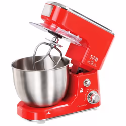 Robot Pâtissier DomoClip DOP150R - Puissance 1000W - Bol en acier inoxydable - Capacité 5 litres - 3 outils fouet métallique, ...
