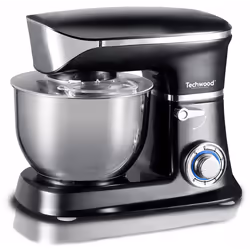 Robot Pétrin Techwood- Puissance: 1300W- Bol inox d’une capacité de: 6,5L - Mouvement planétaire pour un mélange parfait- Pr ...