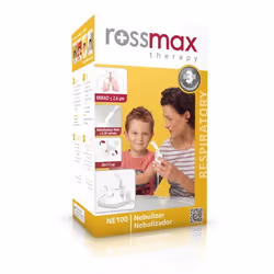 Nébuliseur à Piston ROSSMAX NE100 - MMAD ≤2.6 μm; Dose de fines particules (FPD): 80-85% - Coupe 2en1 pour un nettoyage, un m ...