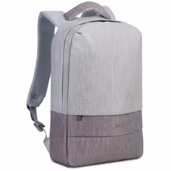 Sac à dos antivol pour pc portable 15.6" RivaCase 7562 - Couleur Gris et Moka - Sac à dos élégant en matière résistant à l'ea ...