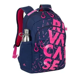 Sac à Dos Ordinateur Portable 15,6" - Bleu Foncé/Rose RIVACASE