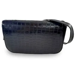 Sac Bandoulière MODALINE Croco Vernis - Noir