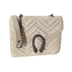 Sac Bandoulière MODALINE Silena avec Chaine - Gris & Blanc