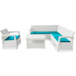 Salon De Coin Syphax 5 Places + 1 Fauteuil - Blanc