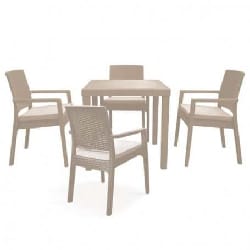 Salon de jardin BOHÈME SOTUFAB -Grège (CHS120-15)