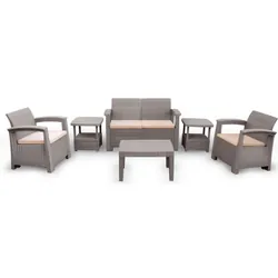 Salon De Jardin Syphax 4 Places Gris