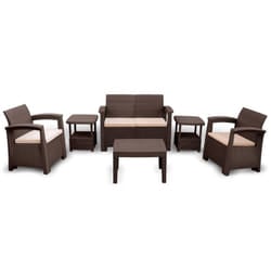 Salon De Jardin Syphax 4 Places Marron