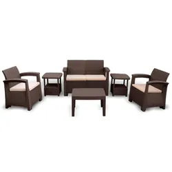 Salon De Jardin Syphax 4 Places Marron