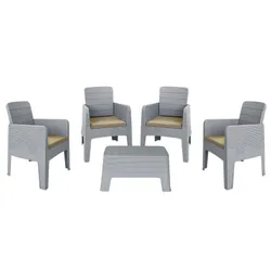 Salon De Terrasse 4 Places Gris