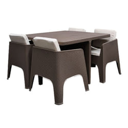 Salon Jardin Gammarth SOTUFAB Avec 4 Chaises - Marron