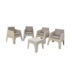 SALON TERRASSE GAMMARTH ( 4 FAUTEUILS GAMMARTH+TABLE SOFIA) -  Fauteuil Maréchal : L55 x P52 x H86 cm -Table basse 45*45 cm F ...