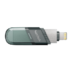 SanDisk iXpand Flash Drive Flip lecteur USB flash 64 Go USB Type-A / Lightning 3.2 Gen 1 (3.1 Gen 1) Gris, Argent, Transparent