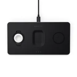 Satechi ST-X3TWCPM chargeur d'appareils mobiles Écouteurs, Smartphone, Smartwatch Noir Secteur Recharge sans fil Intérieure