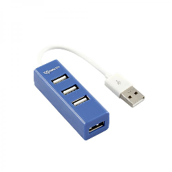 Concentrateur USB 2.0 Hub 4 Ports 480Mb/s Bleu H-204BL
