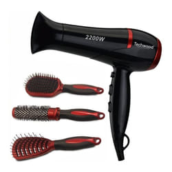 Sèche-cheveux Puissant 2200W Techwood + 3 Brosses