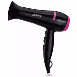 Sèche Cheveux "Pro" Techwood- Puissance: 2200 W- Nombre de températures: 3- Nombre de vitesses: 2- Touche air frais direct- A ...