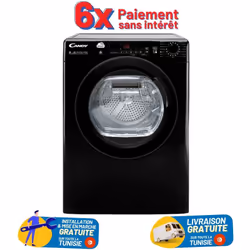 Sèche linge Frontale CANDY - Type de séchage: Condensation - Capacité: 9 kg - Volume du tambour: 125L - Classe Énergétique: B ...