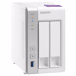 Serveur NAS 2 Baies QNAP TS-231P - Processeur Freescale Alpine AL-212, 2-core, 1.7GHz - RAM 1 Go DDR3- Mémoire Flash 512 Mo - ...