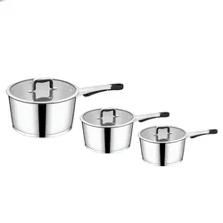 Service 3 Casseroles Ocuisto Inox 18/10 Gris