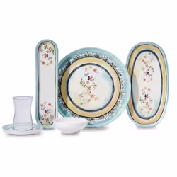 Service Petit Déjeuner Korkmaz Luna A8687-1 25 Pièces Bleu