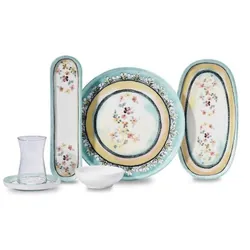 Service Petit Déjeuner Korkmaz Luna A8687-1 25 Pièces Bleu