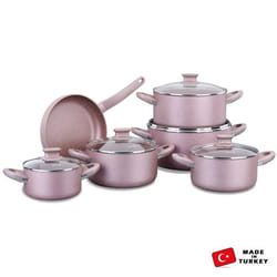 Set 11 Pièces KORKAMZ Lina En Granite - Rose Gold