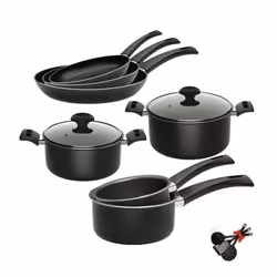 Set 12 Pièces WINOX Diamond - La batterie de cuisine est l’achat rapide pour équiper en une seule fois sa cuisine - 3 Poêles: ...