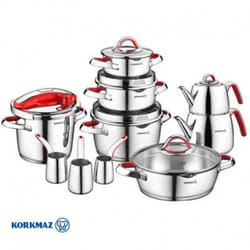 Set de 17 pièces Korkmaz Vertex - Rouge (A1706)