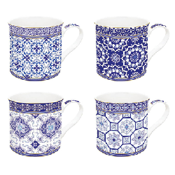 Set De 4 Mugs Porcelaine Azulejo
