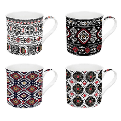 Set De 4 Mugs Porcelaine Global Ethnic Incas