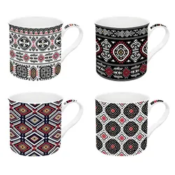 Set De 4 Mugs Porcelaine Global Ethnic Incas