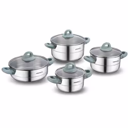 Set 8 Pièces KORKAMZ Hera Minta - Faitout 16x9 cm / 1,8 litres + Faitout 20x11 cm / 3,5 litres + Faitout 24x12 cm / 5,5 litre ...
