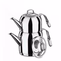 Set Tea Pot STEAMA - Capacité: 0,9 lt / 1,6 litres - Matière: Acier inoxydable 18/10 Cr-Ni - Poignées en acier inoxydable - ...