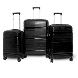 Set De Trois Valises Avec Roues Démontables Noir