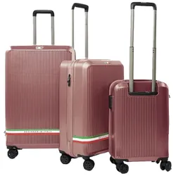 Set De Trois Valises Francesco Ferellino Incassable Rose