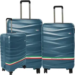 Set De Trois Valises Incassable Bleu Pétrole