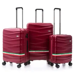 Set De Trois Valises Incassable Bordeaux