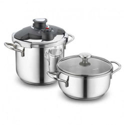 Set Korkmaz ALİA Pressure Cooker Cocotte + Casserole - Inox (A171)