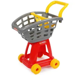 Shopping Cart Rouge Avec Corbeille Gris