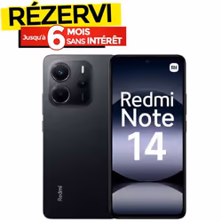 Smartphone Xiaomi Redmi Note 14 4G   8Go 128Go -  Midnight Black