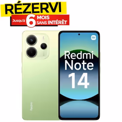 Smartphone Xiaomi Redmi Note 14  4G  8Go 256Go - Lime Green